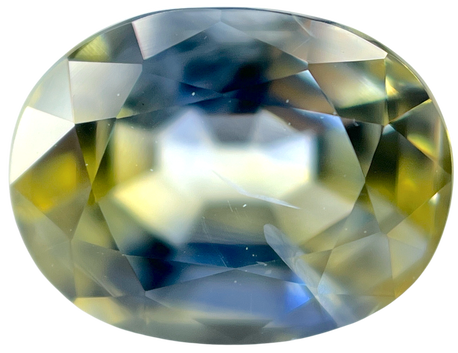 This magnificent 1.62 carat bi-color sapphire displays both yellow and blue hues!